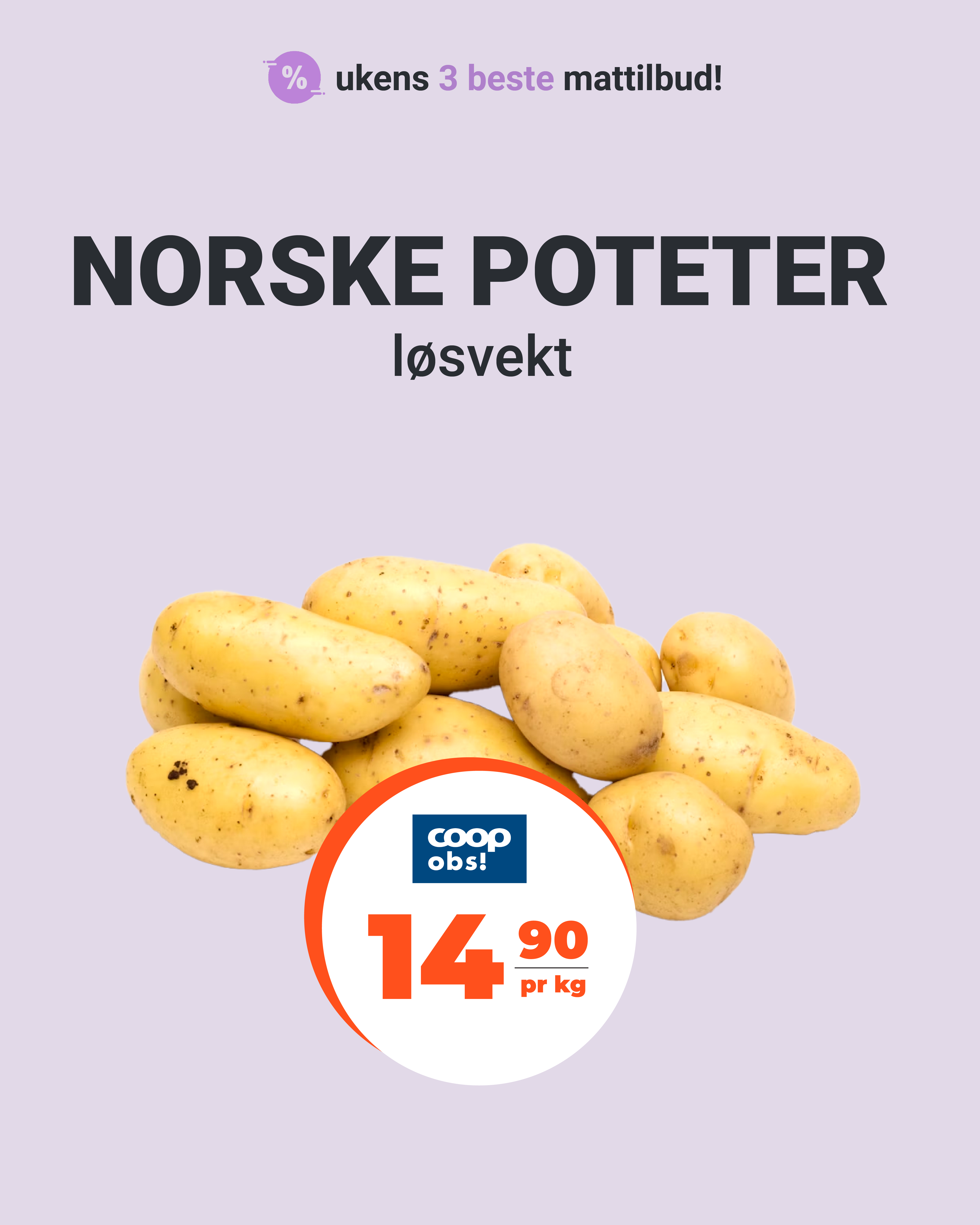 Poteter, kylling og jordbær
